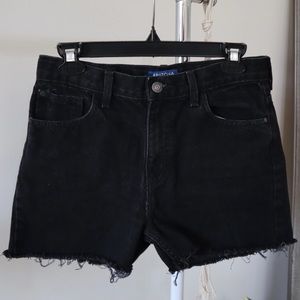 High Waisted Black Cut Off Shorts